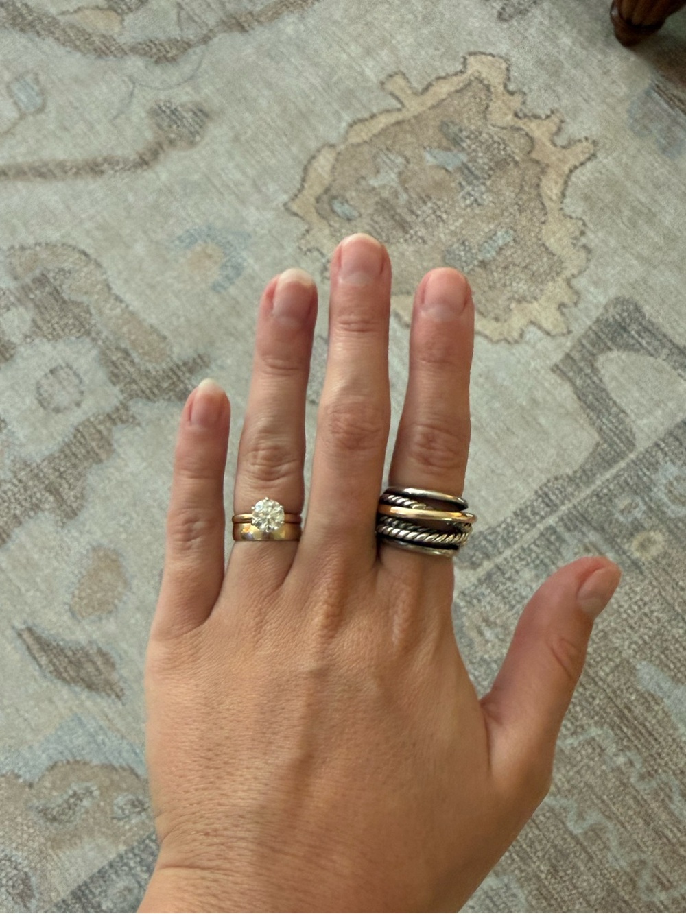 David Yurman Two Tone Crossover Ring size 6 - Picture 3 of 4